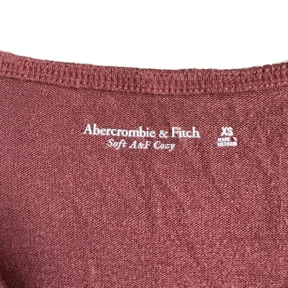 ABERCROMBIE & FITCH BURNT ORANGE SOFT LONG SLEEVE V NECK TIE FRONT BODYSUIT - Picture 5 of 10